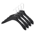 thumbnail image 1 of Perchas de ropa únicas de Bargains, 4 piezas, gancho plano suave, percha de prendas, negra, 1 of 5