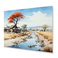 thumbnail image 2 of Designart "Blue Orange African Village Visions Vibrant Community" Africa Metal Wall Decor, 2 of 5