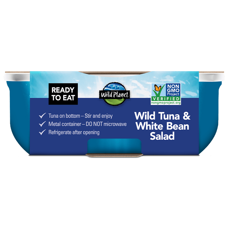 Pack of 12, Wild Planet Wild Tuna & White Bean Salad Ready-To-Eat Meal, 5.6 oz