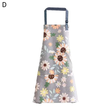 

Kitchen Apron Oil Proof Anti-fouling Adjustable Nordic Style Adult Print Cooking Apron for Coffee Shop