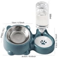 thumbnail image 2 of Dog Bowls, Cat Food and Water Bowl Set with Water Dispenser and Stainless Steel Bowl for Cats and Small Dogs - Dark Green, 2 of 4