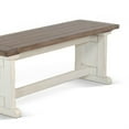 thumbnail image 3 of Dean Side Dining Bench- Plank Style Seat- Off White and Brown 48 Inch, 3 of 6