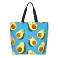 thumbnail image 2 of Bingfone Canvas Tote Bag for Women with Inner Pocket Aesthetic Cute Shopping Tote Bags Reusable Grocery Bags-Flowers Avocado, 2 of 9