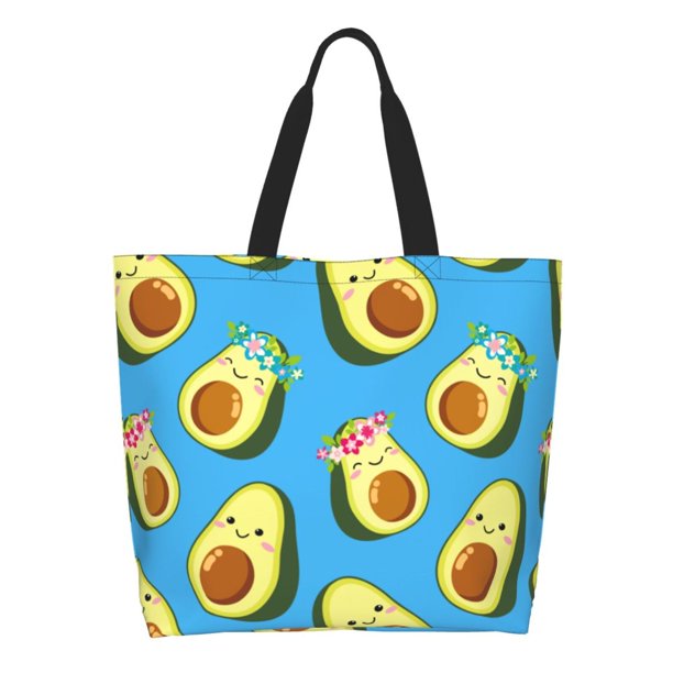 Disketp Flowers Avocado Bolsa Tote Estampada para Mujer, Bolso de Hombro y de Mano para Compras y Viajes