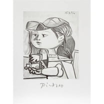 Pablo Picasso 14468 Buste De Petite Fille- Lithograph on Paper 29 In. x 22 In. - Black- White- Gray