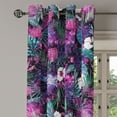 thumbnail image 3 of Ambesonne Floral Grommet Curtain, Cosmos Universe Bloom Starry, 50"x63", Fuchsia Purple Teal, 3 of 5