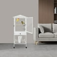 thumbnail image 5 of White Iron 46*46*136cm Big Villa Birdcage Wheeled Parrot Cage Large Luxury Birdhouse, 5 of 11