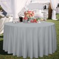thumbnail image 3 of LAICAIW Round Tablecloth-120 Inch-Water Resistant Spill Proof Washable Polyester Table Cloth Decorative Fabric Table Cover for Dining Table, Buffet Parties and Camping, Silver Grey, 3 of 7