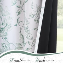 100% Blackout Curtains 84 Inches Long 2 Panels for Bedroom Living Room Green White Farmhouse Rose Flower Patterned Room Darkening Thermal Grommet Top Window Treatments Drapes, 50X84