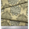 thumbnail image 2 of Soimoi polyester Crepe Fabric Floral Mandala Print Fabric by Yard 52 Inch Wide, 2 of 3
