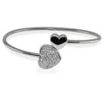 thumbnail image 1 of Sparkling Cz Heart Cuff Bangle in Sterling Silver, 1 of 1