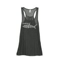 thumbnail image 1 of Auntie Shark Women's Fashion Sleeveless Flowy Racerback Tank Top Charcoal Grey Small, 1 of 5