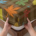 thumbnail image 3 of Cal.King Size Fitted Sheet Set - Thanksgiving Fall 3 Piece Bedding Sets 16" Deep Pocket Fitted Sheet with 2 Pillowcases, Maple Leaf Botanical Autumn Brown Plaid Brushed Microfiber Hotel Bed Sheets, 3 of 9