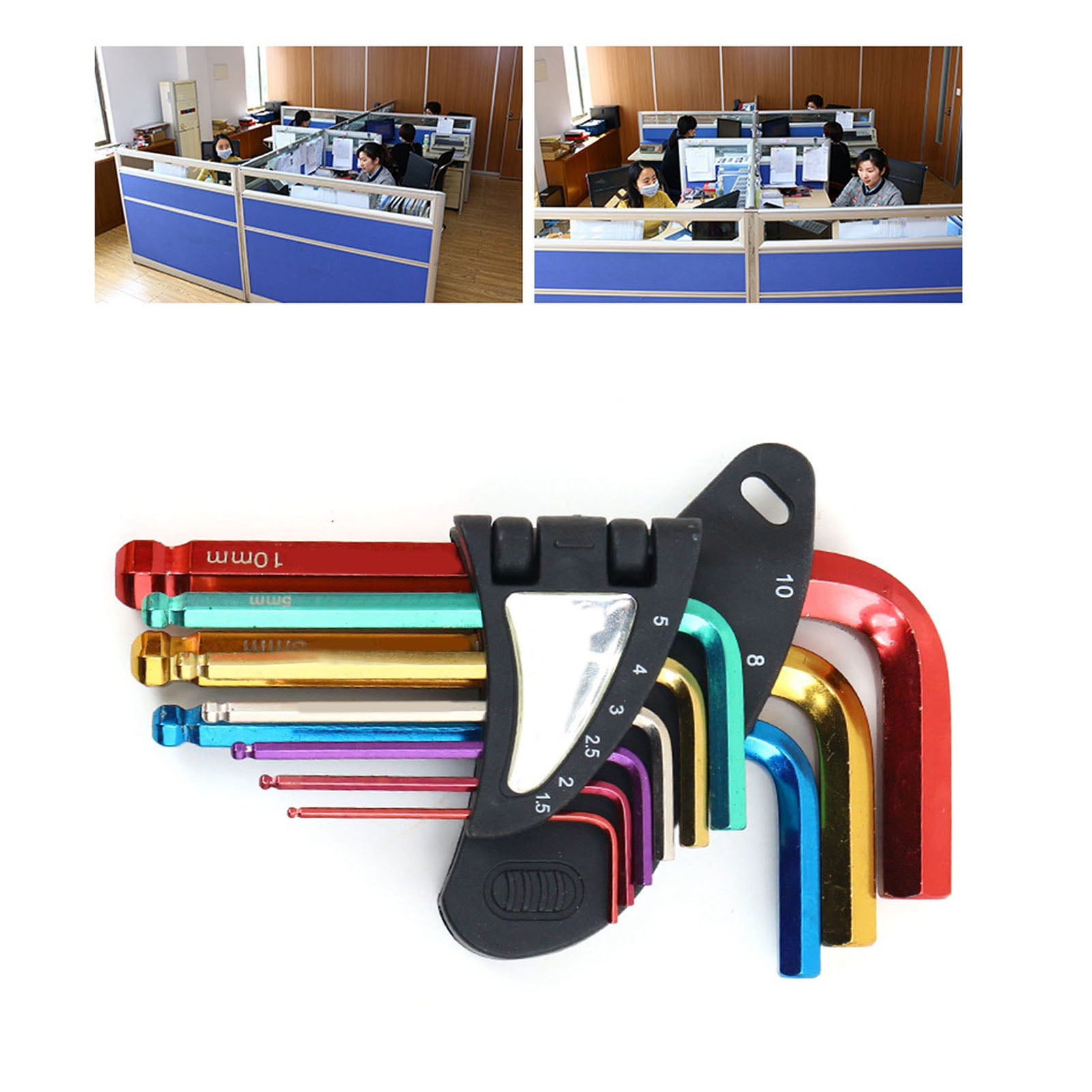 9Pcs Hex Wrench Star Key Ball End Metal Long Arm Metal Key Tool