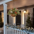 thumbnail image 3 of Keimprove Pre-lit Christmas Hanging Baskets Outdoor Artificial Christmas Hanging Basket with Led String Lights Decorated with Frosted Pine Cones Berry Clusters, 3 of 6