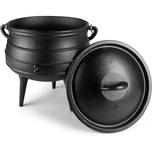 Caldero Gigante BWKJ Hierro Fundido 6 Cuartos de Galón Cocina Camping Mediano