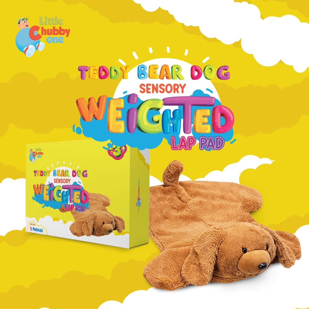 LITTLE CHUBBY ONE Teddy Bear Dog Sensory Weighted Lap Pad