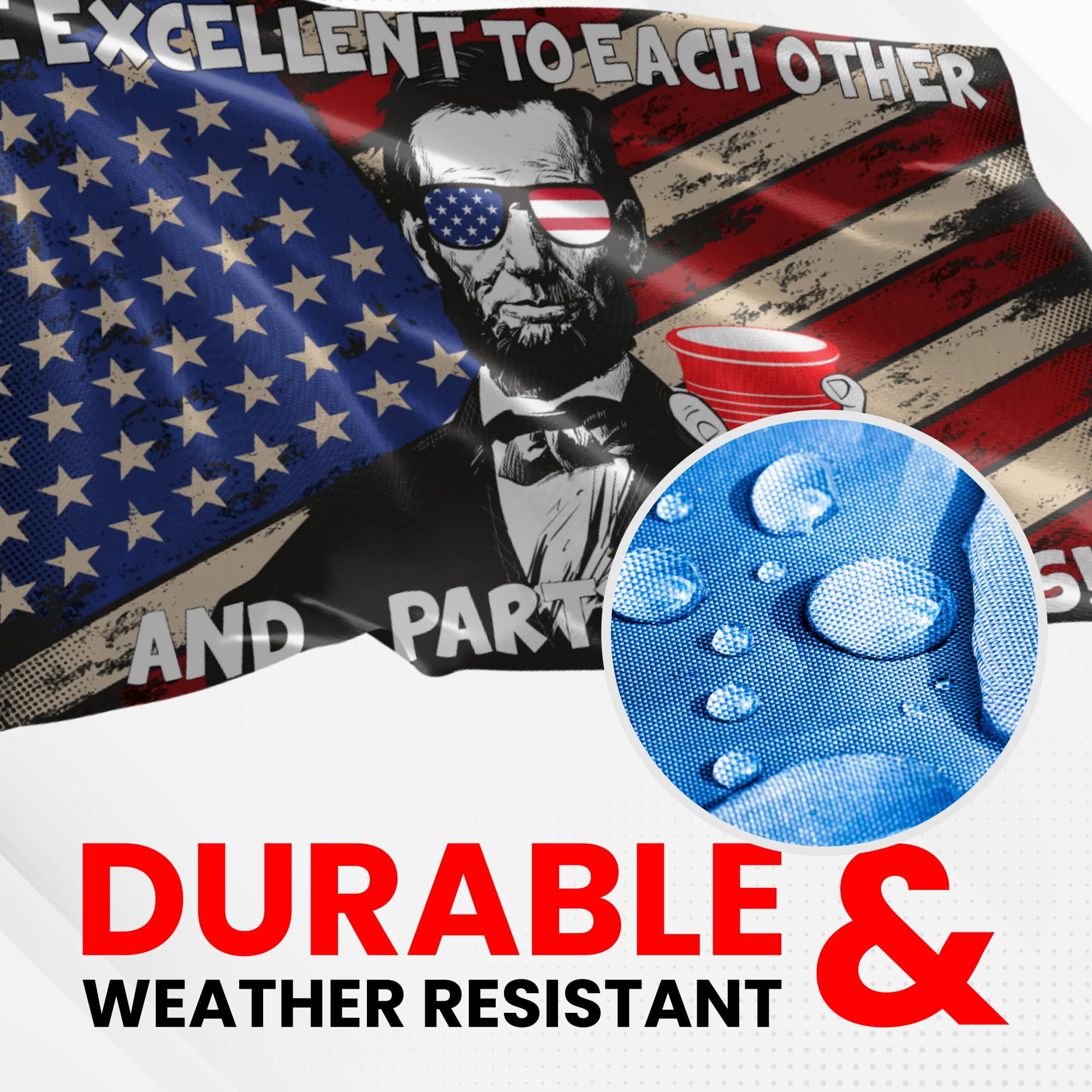 Fun Flags Be Excellent To Each Other And Party On Dudes Flag - Durable and Weather Resistant Beach Flags, Vibrant Color USA Banner, 3x5 Indoor And Outdoor Flag, Yard Lawn Outdoor Decor