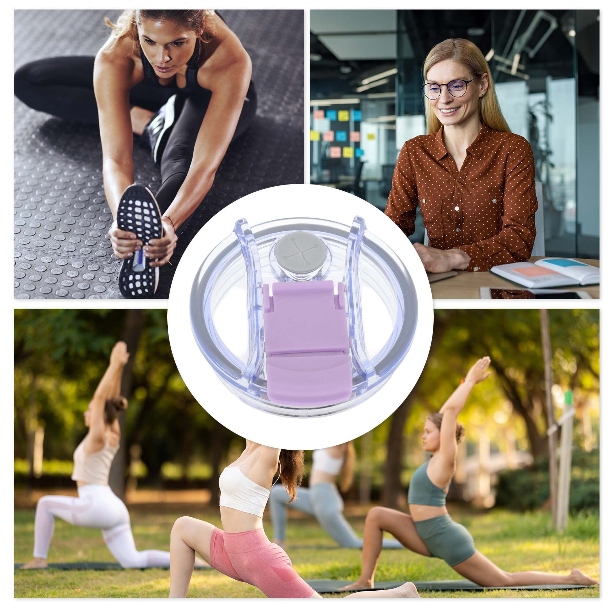 Unique Bargains 1 Pc Durable Tumbler Lid with Magnetic Slider and O-Rings Purple