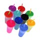 thumbnail image 4 of 20 vasos con pajita que cambian de color, innovadores y profesionales, de plástico PP de grado alimenticio, reutilizables, con tapas y pajitas, 710 ml, 4 of 14