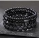 thumbnail image 1 of 4pcs Bracelets For Men: Stone Bracelet With Elastic Rope - Unique Texture Wrist Jewelry For Party Casual And Formal Occasions, 1 of 3