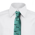 thumbnail image 2 of Cat Necktie, Mice Paw Prints Fun Cartoon, Dress Tie, 3.7", Seafoam Black White, by Ambesonne, 2 of 3