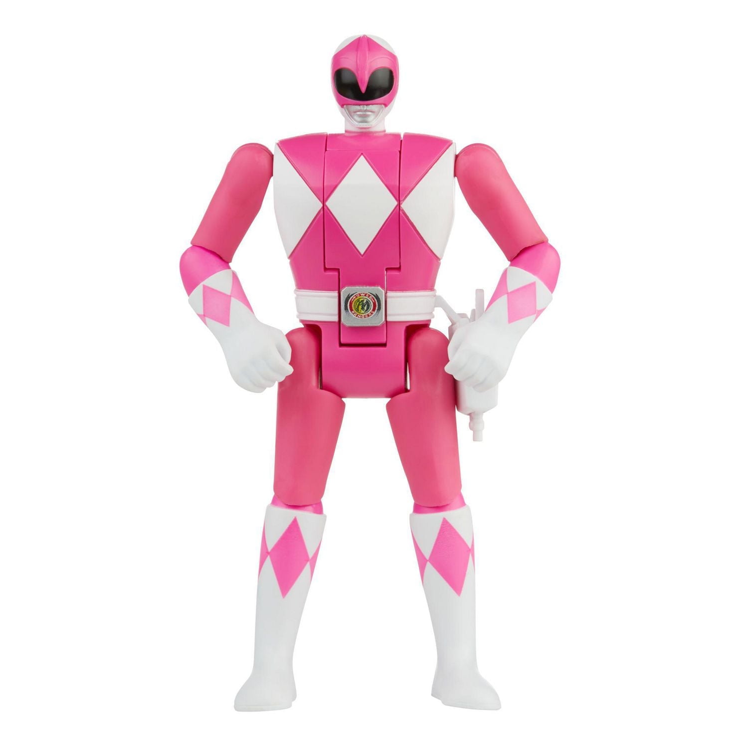 Power Rangers Retro-Morphin Pink Ranger Kimberly Fliphead Action Figure Inspired by Classic Mighty Morphin Toy for Kids Ages 4 and Up