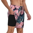 thumbnail image 3 of Balery Rose Flowers Mens Swim Trunks Swim Shorts for Men Quick Dry Inseam Beach Shorts with Compression Liner Pocket-Large, 3 of 9