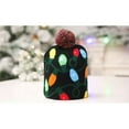 thumbnail image 3 of LED Christmas Knitted Hat with Colorful Light Bulb Pattern and, Warm Winter Beanie for Adults Holiday Party, Xmas Decoration Hat with Flashing Lights for Celebrations,multicolor, 3 of 6