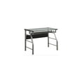 thumbnail image 2 of Room Designs Computer Desk Silver / Blue Glass Modern Rectangular, 2 of 5