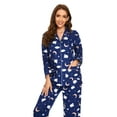 thumbnail image 5 of Amaxer Women's 100% Cotton Cozy Flannel Pajama Set - Long Sleeve Button-Up Top with Elastic Waist Pants, Warm & Soft Sleepwear, Cute Lamb, M, 5 of 6