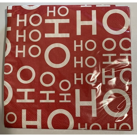 

Christmas Ho Ho Ho Red Holiday 20 Count Napkins 6 1/2 x 6 1/2