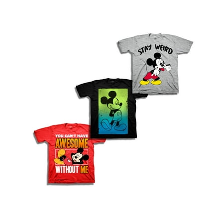 Mickey Mouse Short Sleeve Mickey Graphic Tee 3 Pack Value Bundle (Little Boys & Big Boys)