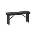 thumbnail image 2 of Merrick Lane Tinsley 40" x 12" Black Wash Solid Pine Folding Farmhouse Style Bench, Rustic Pinewood Folding Dining Bench with Locking Legs, 2 of 10
