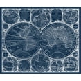 thumbnail image 2 of Vision Studio 17x15 White Modern Wood Framed Museum Art Print Titled - World Globes Blueprint, 2 of 4