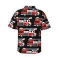 thumbnail image 4 of Xecao Fire and Rescue Truck print Hawaiian shirt - a stylish short-sleeve button-down for men, perfect for casual beach and tropical outings., 4 of 9
