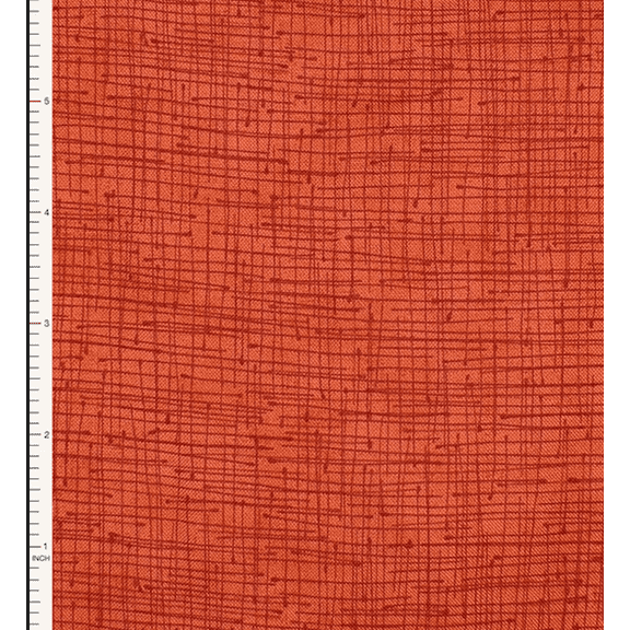 Stof Fabrics 4500-966 Colour Flow Sketched Plaid Paprika Cotton Fabric By The Yard