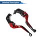 thumbnail image 5 of Palanca de freno y embrague corta larga para Kawasaki ZX14R 2006-2017, palanca de manillar de motocicleta ajustable, aleación de aluminio, mango rojo con extremo negro, 5 of 6