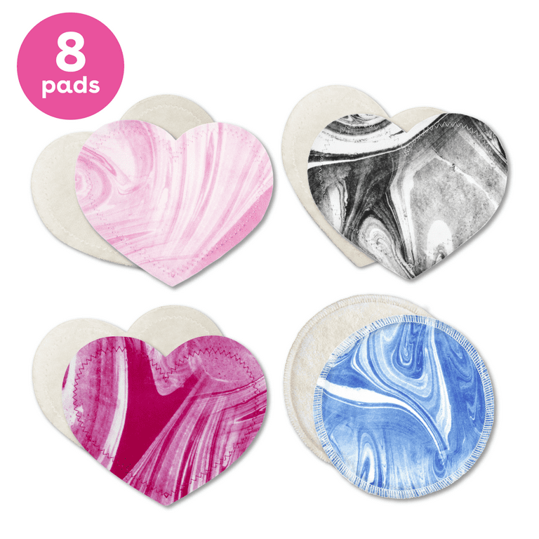 Bamboobies Womens Nursing Pads, Reusable and Washable, Multi-Color, 3  Regular Pairs and 1 Overnight Pair, Leak-Proof Pads for Breastfeeding, 4  Pairs Various 8 Count (Pack of 1) Multi-Color Multi-Pack (4 Pairs)