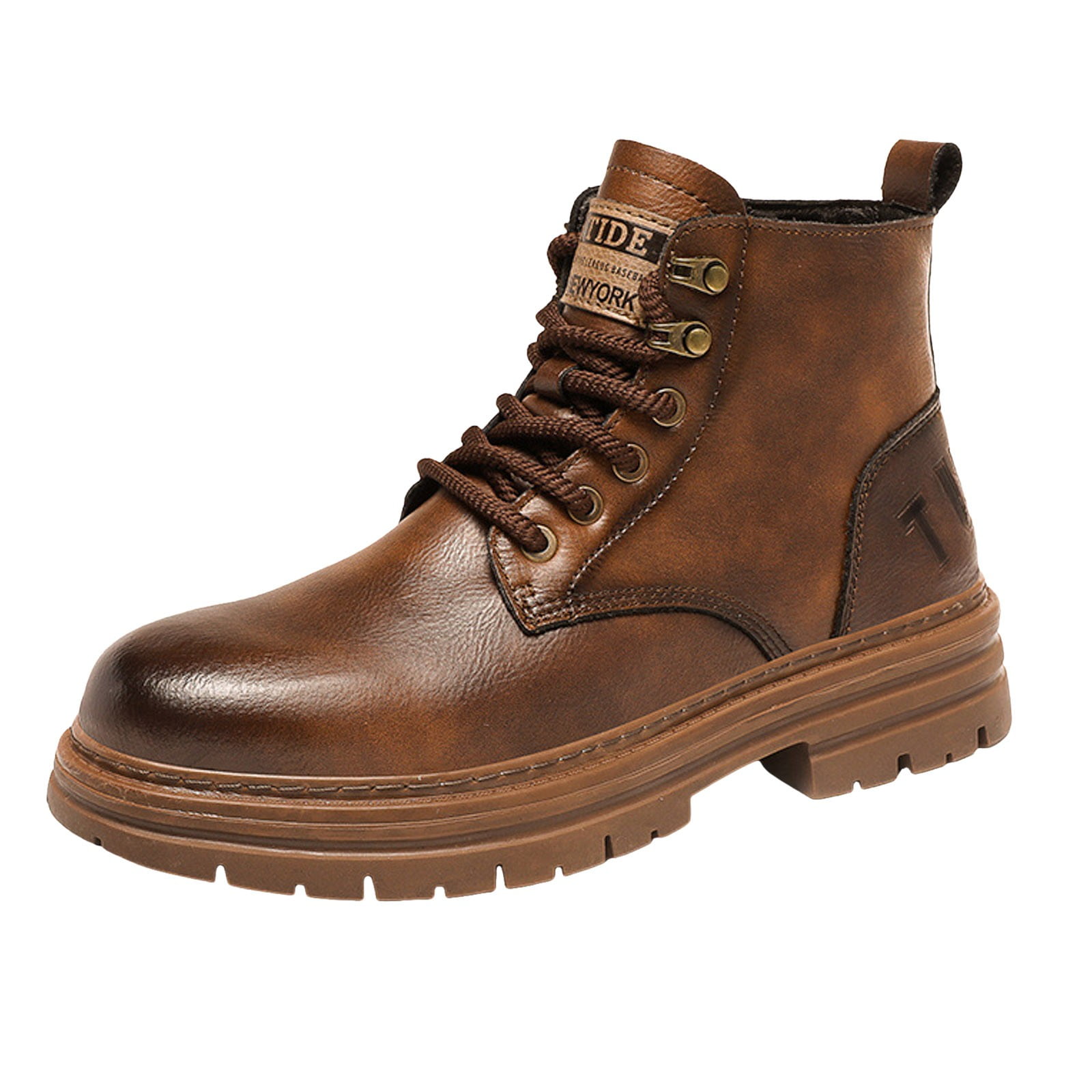 Winter Combat Boots for Men with Fleece Lined Warm Leather  display picture 2
