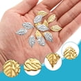 thumbnail image 3 of Uxcell 50Pcs Gold Leaf Ornaments Pendant, Metal Leaves Crafts for Necklace, 3 of 6