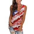 thumbnail image 2 of Wang6 Womens Independence Day Tank Tops Summer 4th of July Sleeveless Tops Causal Patriotic USA Flag V Neck Graphic Tee Shirts 0430liWine L, 2 of 6