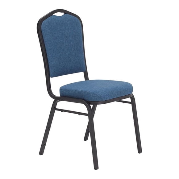 NPS 9300 Series 37" Metal and Fabric Stack Chair in Natural Blue/Black Sandtex