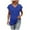 Blue, variant on Womens Tops Summer Cropped Casual T-Shirts Women Women's Summer Fashion Casual V Neck Low Neckline Short Sleeved Solid Color Printed Loose T Shirt Top Women Tshirt Xxl