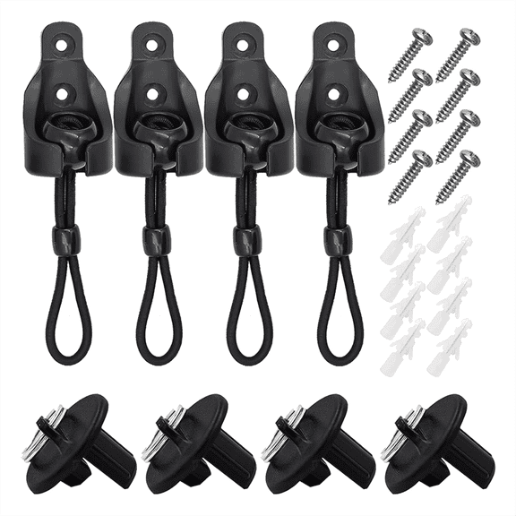 New Arrivals Roller Shade Hardware Bungee Kit and End Cap Tie Downs 4Pack
