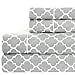 thumbnail image 3 of Royal Hotel Bedding Meridian Gray and White Brushed Percale Cotton Sheets, 4pc Queen Bed Sheet Set 100% Cotton, Superior Percale Weave, Crispy Soft, Deep Pocket, Modern Reactive Print, 3 of 4
