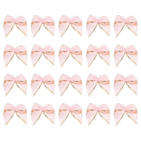 50 Pcs Light Pink Twist Tie Bows for Gift Wrapping and Craft Projects Solid