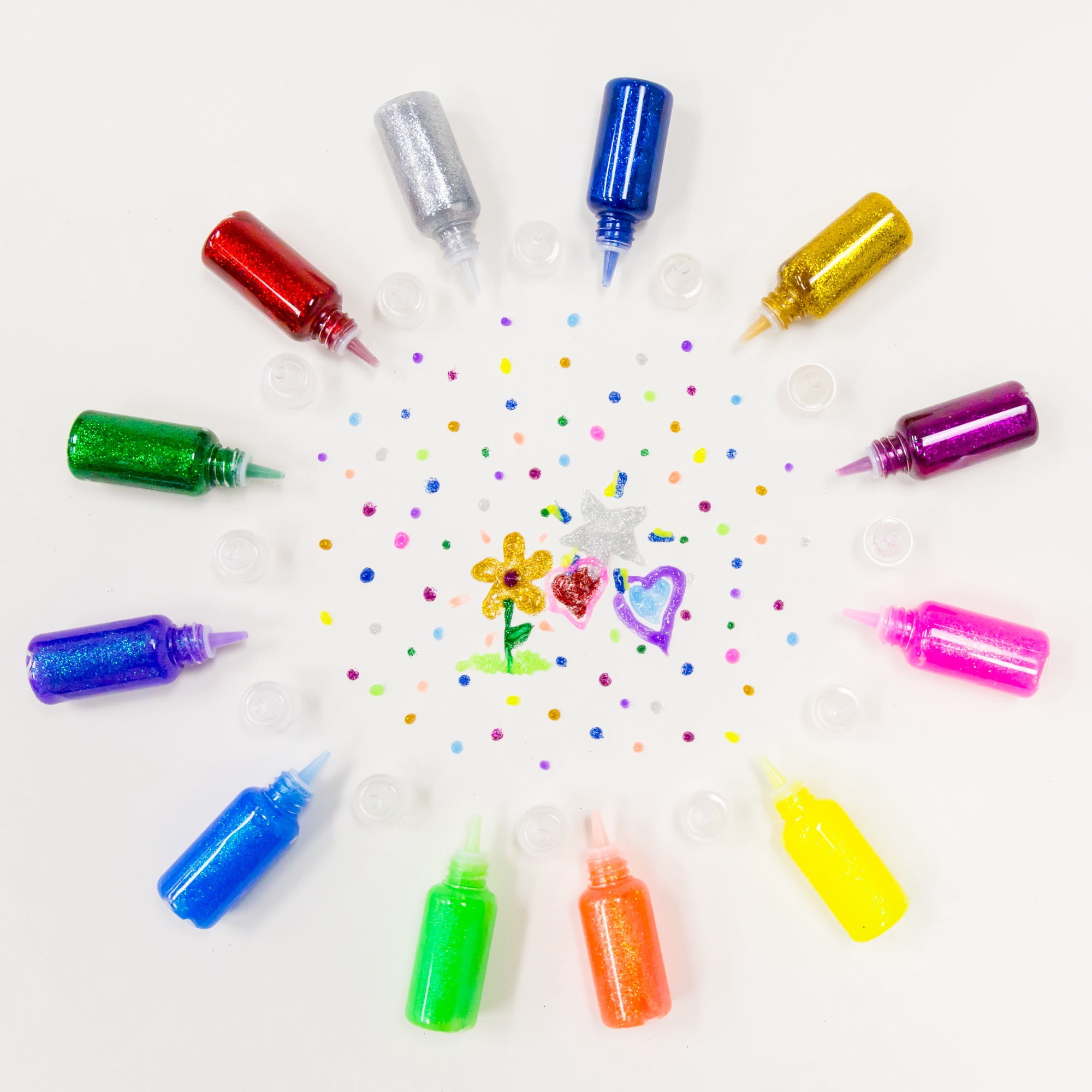 BAZIC Glitter Glue Tube 6 Color, Non-Toxic (120ml/Pack), 24-Packs