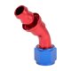 thumbnail image 1 of Conector de manguera de bloqueo por empuje AN12 de 45 grados 3/4" ID, aleación de aluminio, manguera de combustible para automóvil, 1 Pc Rojo Azul, 1 of 1