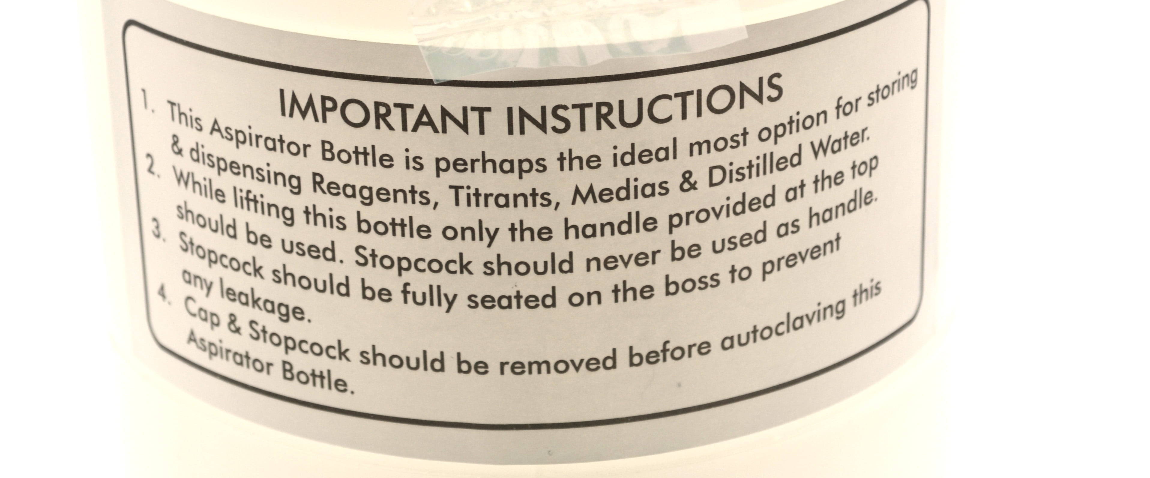 Eisco Labs 10 Liter Polypropylene Aspirator Bottle with Leak Proof Spigot